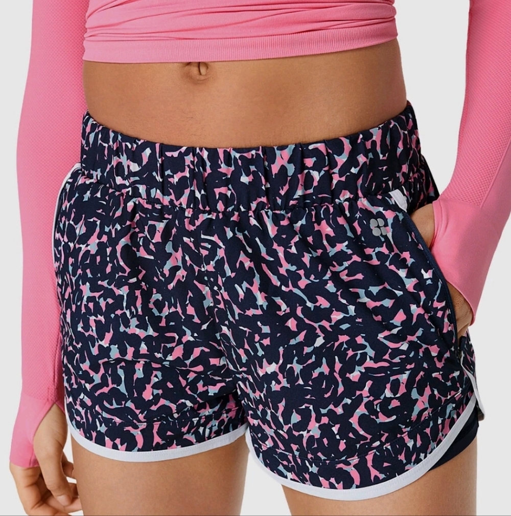 Sweaty Betty Women's Blue Pink 4-Inch Running Shorts Size XS
